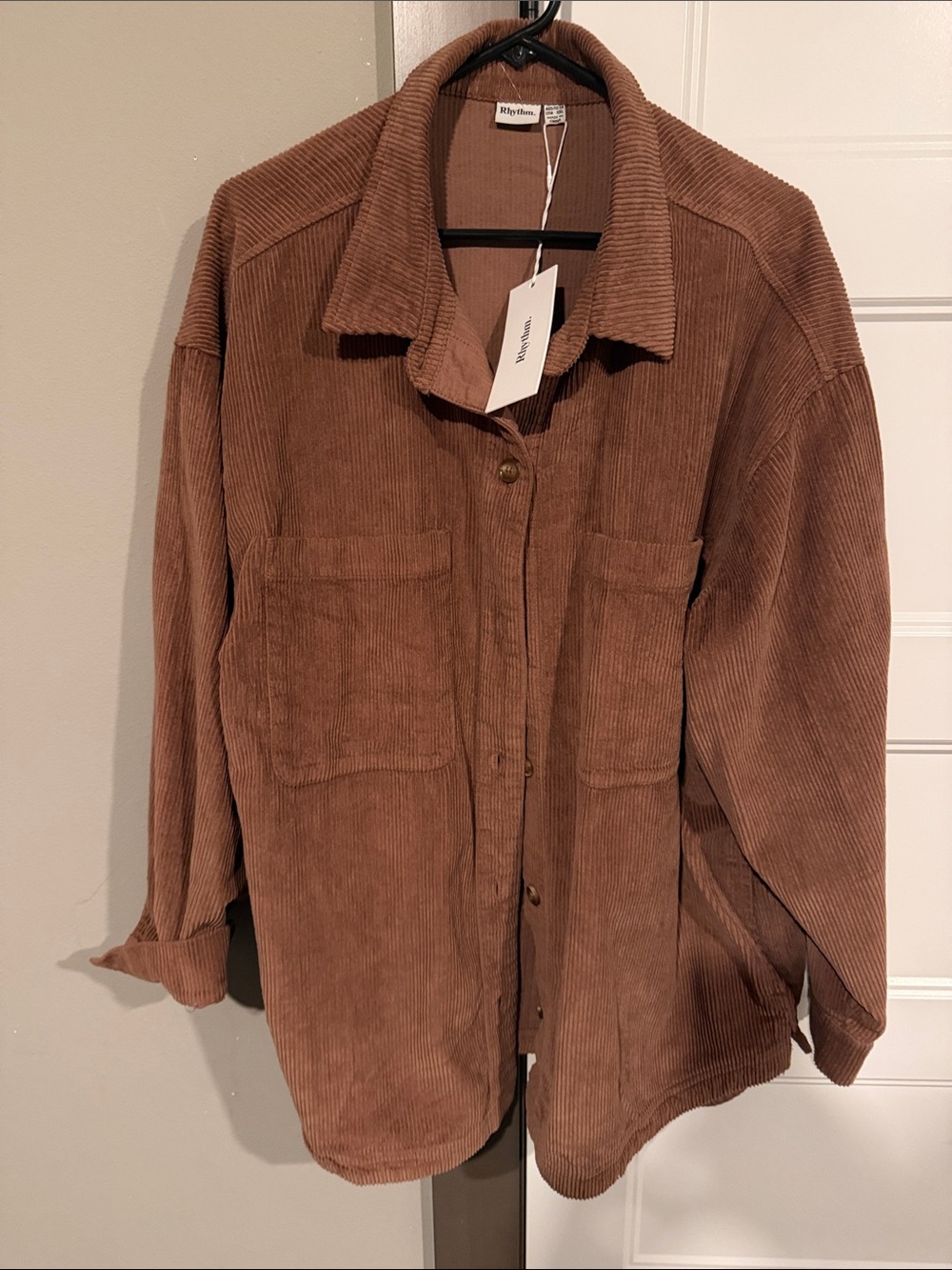 Rhythm. Women's Corduroy Utility Shacket in Brown
